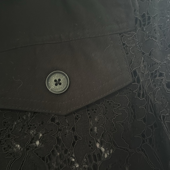 Beautiful black floral sheer jacket button up - Picture 3 of 15